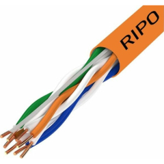 Кабели Ethernet UTP 4 нг-LSZH CAT5E 24AWG Cu Ripo Standart , 305м.,Fluke test 0.5(U/UTP-5e нг (А)-HF 4*2*0.5)