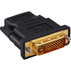 Переходник BURO HDMI-19FDVID-M_ADPT HDMI (f) - DVI-D (m), GOLD, черный