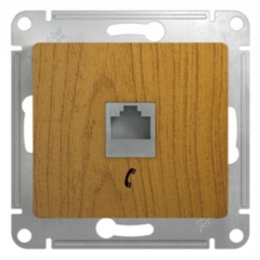 Schneider Electric Glossa Дерево Дуб Розетка телефонная RJ11 (GSL000581T)