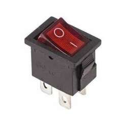 Переключатель кнопочный миниатюрный Выключатель клавишный 250В 6А (4с) ON-OFF красн. с подсветкой Mini (RWB-20; SC-768) Rexant 36-2190