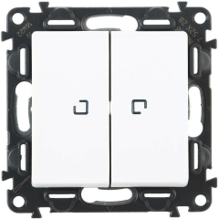 Legrand Valena LIFE DIY Белый выключатель 2-клавишный с подсветкой 10А 250В (752428)