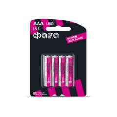 Гальванический элемент Элемент питания алкалиновый LR03 Super Alkaline BL-4 (уп.4шт) ФАZА 5000254