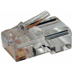 Разъем модульный Разъем PLUG-8P8C-U-C5-100 RJ45(8P8C) под витую пару кат.5e универс. (для ож и мж кабеля) Hyperline 49377