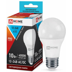 Лампа светодиодная Лампа светодиодная LED-МО-PRO 10Вт 12-24В Е27 4000К 800Лм низковольтная IN HOME 4690612031507