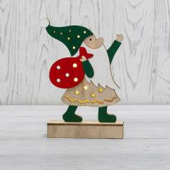 Фигура деревянная "Дед Мороз" 18см с подсветкой Neon-Night 504-016