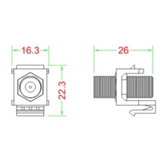 Hyperline KJ1-FCON-3G-N-WH