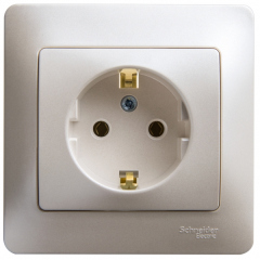 Schneider Electric Glossa Перламутр Розетка с заземлением, 16А, в сборе (GSL000642)