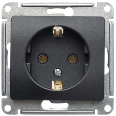 Schneider Electric Glossa Антрацит Мех Розетка с заземлением, 16А (GSL000743)