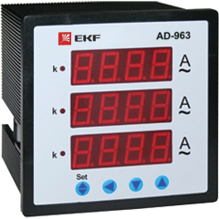 Амперметры Амперметр цифровой AD-963 на панель 96х96 трехфазный EKF ad-963