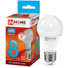 Лампа светодиодная Лампа светодиодная LED-A60-VC 8Вт 230В E27 4000К 720Лм IN HOME 4690612024028