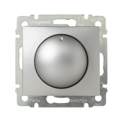 Выключатели, переключатели и диммеры Legrand Valena Алюминий Светорегулятор поворотный 40-400W для ламп накаливания (вкл поворотом) (770261)