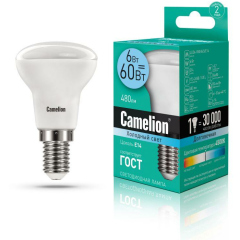 Лампа светодиодная Лампа светодиодная LED6 R50/845/E14 6Вт 4500К бел. E14 480лм 220-240В Camelion 11659