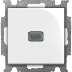 Выключатели, переключатели и диммеры ABB BJB Basic 55 Бел Выключатель 1-клавишный с подсветкой (1012-0-2153 (2006/1 UCGL-94)