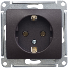 Schneider Electric Glossa Шоколад Мех Розетка с заземлением, 16А (GSL000843)