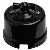 Выключатели, переключатели Выключатель проходной поворотный 1-кл. ОП Лизетта 10А IP20 ретро 4 полож. ABS-пластик черн. Bironi B1-201-23