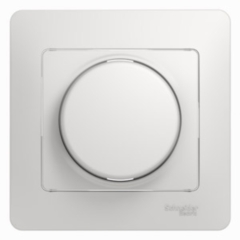 Schneider Electric Glossa Бел Светорегулятор (диммер) поворотный, 300Вт (в сборе с рамкой) (GSL000134)