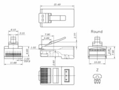 Hyperline PLUG-10P10C-U-06-10