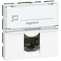 Розетки антенные, информационные, коммуникационные Legrand Mosaic Розетка RJ45 UTP кат6 1мод. бел. (076561)