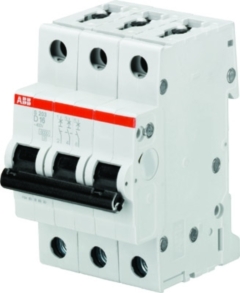 Аппараты защиты от сверхтоков и токов утечки (автоматические выключатели, УЗО, диффавтоматы) ABB S203 Автоматический выключатель 3P 10A (D) 6kA (2CDS253001R0101)