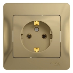 Schneider Electric Glossa Титан Розетка с заземлением (в сборе с рамкой) (GSL000442)