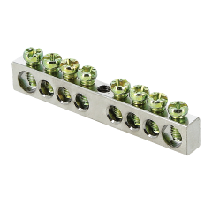 Магистральная клеммная колодка Шина PEN "ноль-земля" 6х9 8 отв. никель крепеж по центру PROxima EKF sn1-63-08