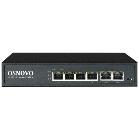 Купить OSNOVO SW-20600(80W) Коммутатор 6-портовый Fast Ethernet с PoE - ВИДЕОГЛАЗ Москва