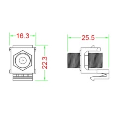 Hyperline KJ1-FCON-G-WH