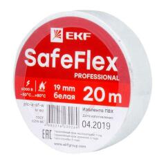 Скотч и изоляционная лента Изолента ПВХ 19мм (рул.20м) бел. SafeFlex EKF plc-iz-sf-w