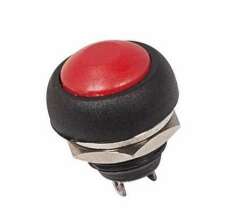 Кнопка нажимная в сборе Выключатель-кнопка 250В 1А (2с) (ON)-OFF Б/Фикс красн. Micro (PBS-33В) Rexant 36-3050