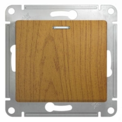 Schneider Electric Glossa Дерево Дуб Переключатель 1-клавишный с подсветкой, сх.6а (GSL000563)