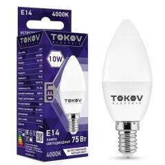 Лампа светодиодная Лампа светодиодная 10Вт С37 4000К Е14 176-264В TOKOV ELECTRIC TKE-C37-E14-10-4K