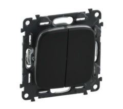 Legrand Valena ALLURE DIY Антрацит Выключатель 2-х клавишный 10А 250В (752915)