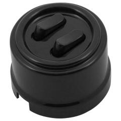 Выключатели, переключатели Выключатель 2-кл. ретро ABS-пластик черн. Bironi B1-222-23