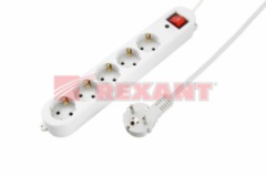 Защита от скачков REXANT Сетевой фильтр 5 гнезд 1.5м серия Оптима (11-3011)