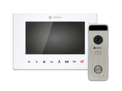 Видеодомофон Комплект видеодомофона Optimus VMH-7.1 (w) + DSH-1080 (сереб.)_v.1