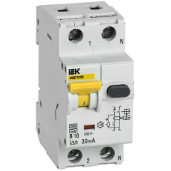 Нет на сайте Выключатель автоматический дифференциального тока В 10А 30мА АВДТ32EM IEK MVD14-1-010-B-030