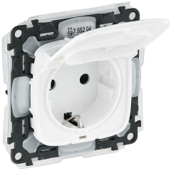 Нет на сайте Механизм розетки 1-м СП Valena Allure 16А IP44 250В 2P+E защ. шторки с крышкой бел. Leg 755204