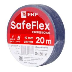 Скотч и изоляционная лента Изолента ПВХ 19мм (рул.20м) син. SafeFlex EKF plc-iz-sf-s