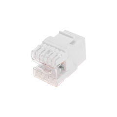 Разъемы Ethernet Модуль Keystone Jack RJ-45(8P8C), UTP неэкранированный, CAT 5e, тип 180 градусов, белый REXANT PRO (02-0060)