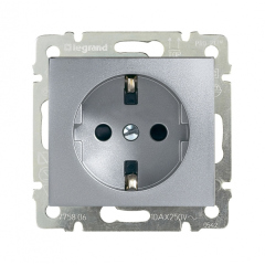 Legrand DIY Valena Алюм Розетка 1-ая с/з с защитными шторками (694343)