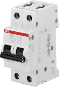 Аппараты защиты от сверхтоков и токов утечки (автоматические выключатели, УЗО, диффавтоматы) ABB S202 Автоматический выключатель 2P 6А (B) 6kA (2CDS252001R0065)