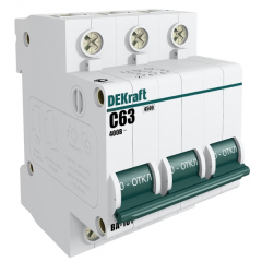 DEKraft Автоматический выключатель 3Р 50А х-ка B ВА-101 4,5кА (11035DEK)