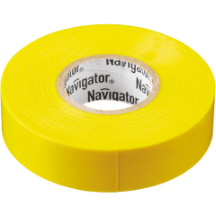 Скотч и изоляционная лента Изолента ПВХ 15мм (рул.20м) желт. NIT-B15-20/Y Navigator 71105