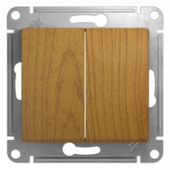 Schneider Electric Glossa Дерево Дуб Переключатель 2-клавишный, сх.6 (GSL000565)