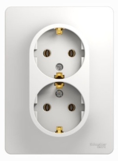 Schneider Electric Glossa Бел Розетка 2-я с заземлением (в сборе с рамкой) (GSL000124)