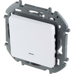 Выключатели, переключатели Переключатель 1-кл Inspiria 250В 10AX с подсветкой / индикацией бел. Leg 673660
