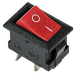 Переключатель кнопочный миниатюрный Выключатель клавишный 250В 3А (2с) ON-OFF Micro RWB-101 красн. Rexant 36-2011