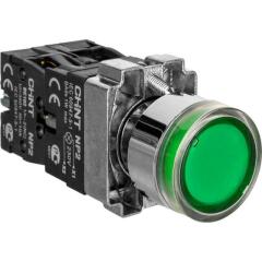 Кнопка нажимная в сборе Кнопка управления NP2-BW3361 1НО зел. AC/DC 230В(LED) IP40 CHINT 573831