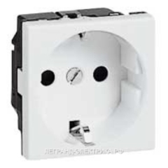 Розетки силовые Legrand Mosaic Розетка с/з с защ. шторками 2М франц.станд (074111)