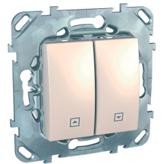 Выключатели, переключатели и диммеры Schneider Electric SE Unica Беж Выключатель жалюзийный (MGU5.208.25ZD)
